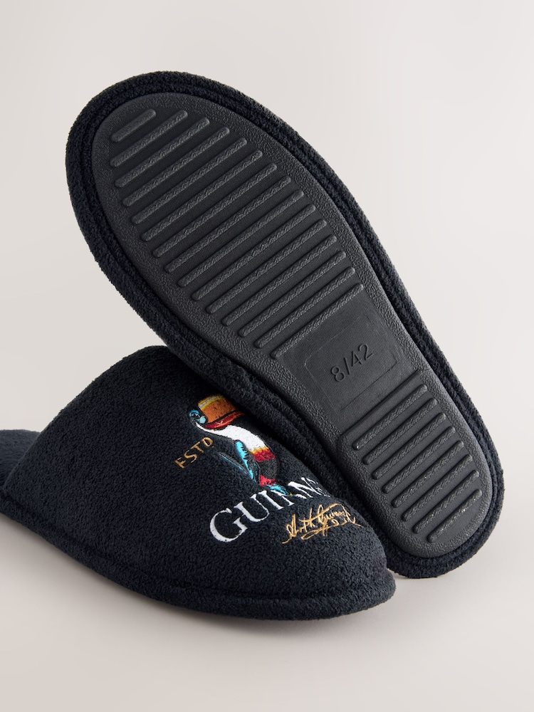 ブラック - Guinness タオル地ミュールスリッパ - 画像 7 / 7