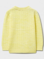 Crew Clothing Yellow Twist Yarn Cable Knit Jumper - Image 2 of 3