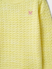 Crew Clothing Yellow Twist Yarn Cable Knit Jumper - Image 3 of 3