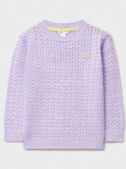 Crew Clothing Purple Twist Yarn Cable Knit Jumper - Image 1 of 3