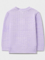 Crew Clothing Purple Twist Yarn Cable Knit Jumper - Image 2 of 3