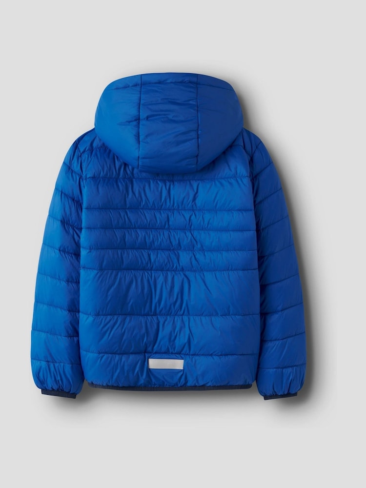 Name It Blue Hooded Puffer Jacket - Image 2 of 4 Name It Blue Hooded Puffer Jacket - Image 2 of 4