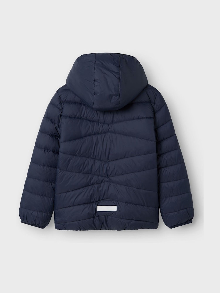 Name It Blue Hooded Puffer Jacket - Image 2 of 3 Name It Blue Hooded Puffer Jacket - Image 2 of 3