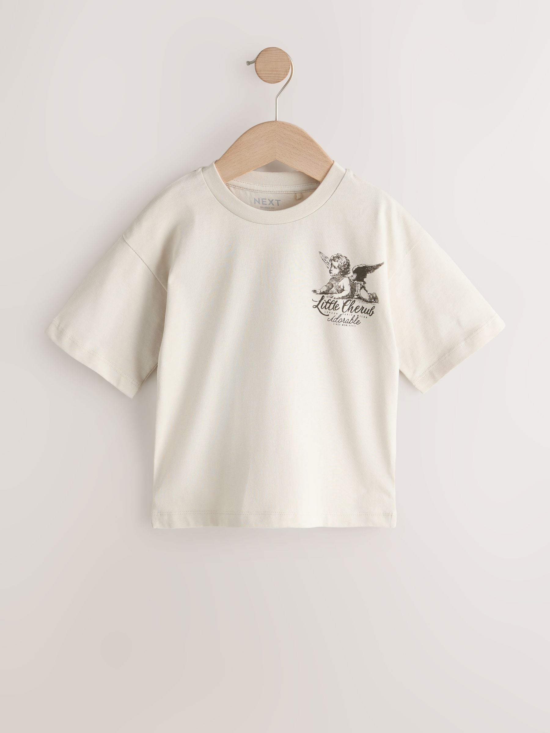 Buy Stone Little Cherub Short Sleeve Back Print T-Shirt (3mths