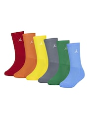 Jordan Orange Everyday Essentials Socks 6 Pack - Image 1 of 4