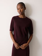 Jigsaw Red Fine Merino Raglan T-Shirt - Image 1 of 2