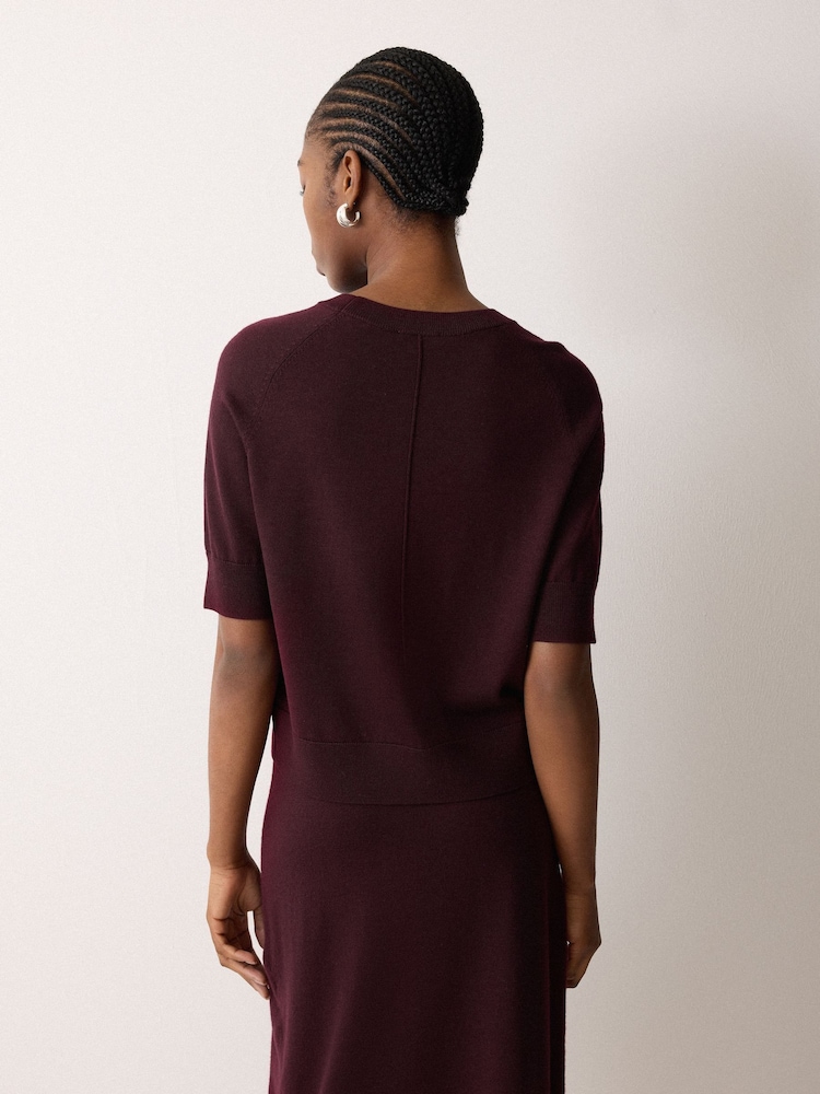 Jigsaw Red Fine Merino Raglan T-Shirt - Image 2 of 2
