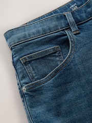 Mid Blue Crosshatch Baggy Fit Classic Stretch Jeans - Image 4 of 5