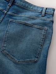 Mid Blue Crosshatch Baggy Fit Classic Stretch Jeans - Image 5 of 5