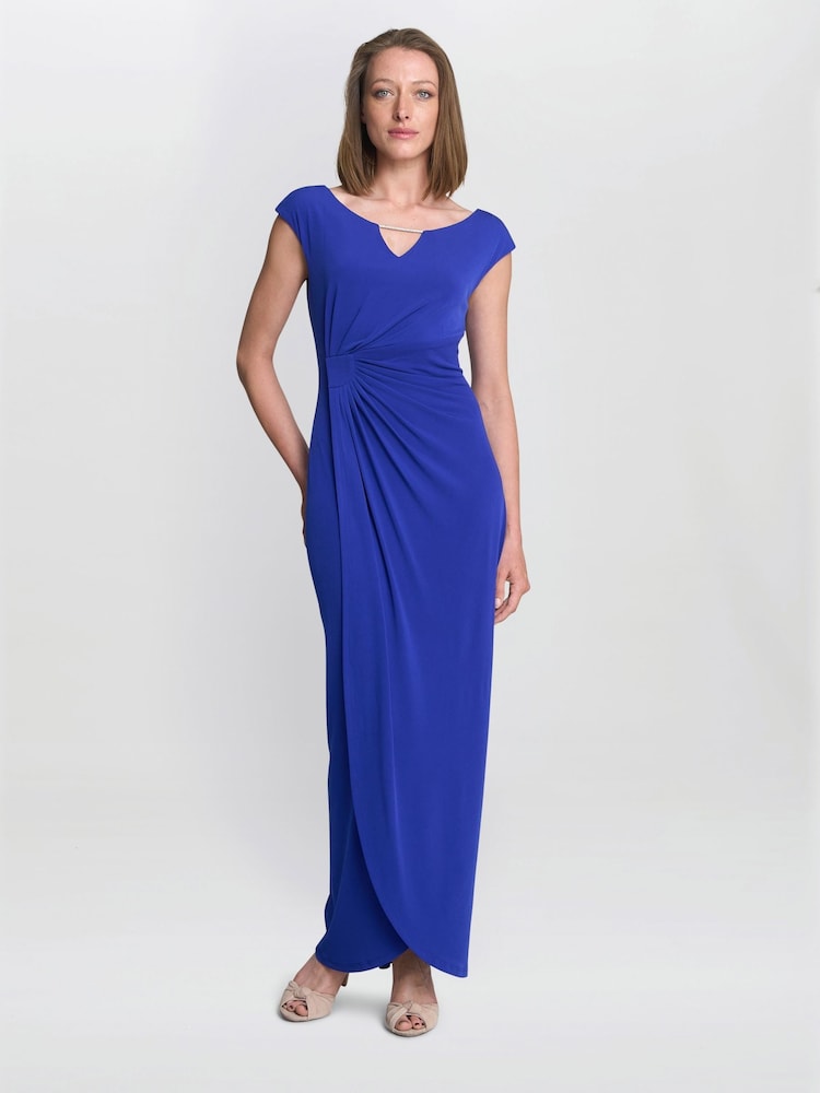Gina Bacconi Blue Eileen Wrap Maxi Dress - Image 1 of 5
