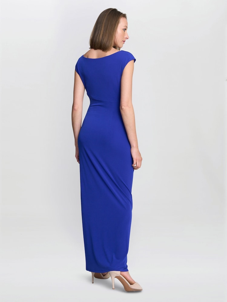 Gina Bacconi Blue Eileen Wrap Maxi Dress - Image 2 of 5