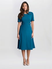 Gina Bacconi Blue Mel Fit And Flare Midi Dress - Image 1 of 5