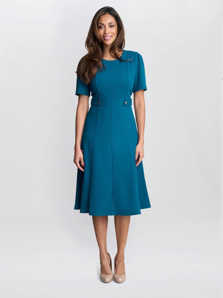 Gina Bacconi Blue Mel Fit And Flare Midi Dress - Image 1 of 5