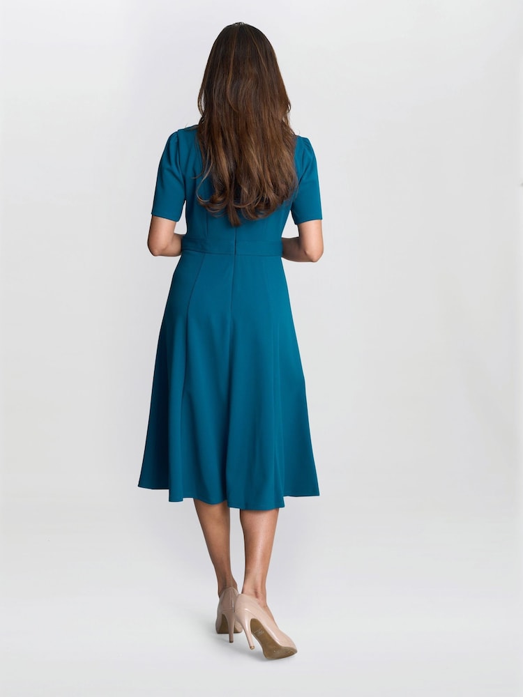 Gina Bacconi Blue Mel Fit And Flare Midi Dress - Image 2 of 5