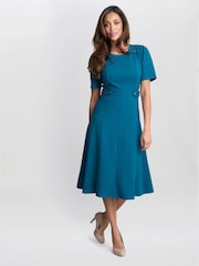 Gina Bacconi Blue Mel Fit And Flare Midi Dress - Image 3 of 5