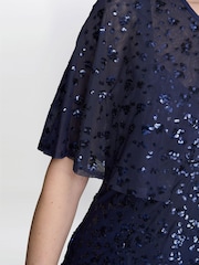 Gina Bacconi Blue Jordan Sequin Beaded Maxi Dress And Jacket - Image 3 of 5