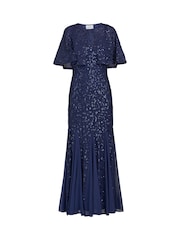 Gina Bacconi Blue Jordan Sequin Beaded Maxi Dress And Jacket - Image 5 of 5