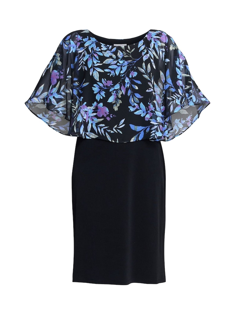 Gina Bacconi Jenny Floral Chiffon Overlay Black Dress - Image 5 of 5 Gina Bacconi Jenny Floral Chiffon Overlay Black Dress - Image 5 of 5