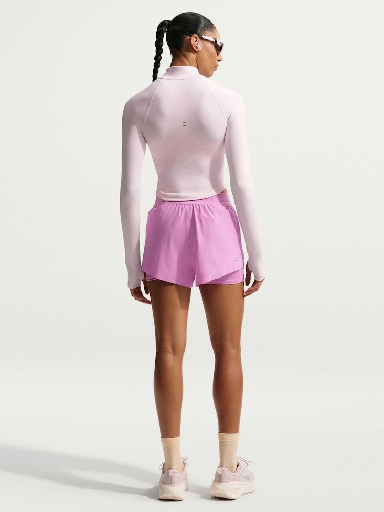 Nike Purple Swift Dri-FIT Mid Rise 2-in-1 Running Shorts - Image 2 of 6 Nike Purple Swift Dri-FIT Mid Rise 2-in-1 Running Shorts - Image 2 of 6