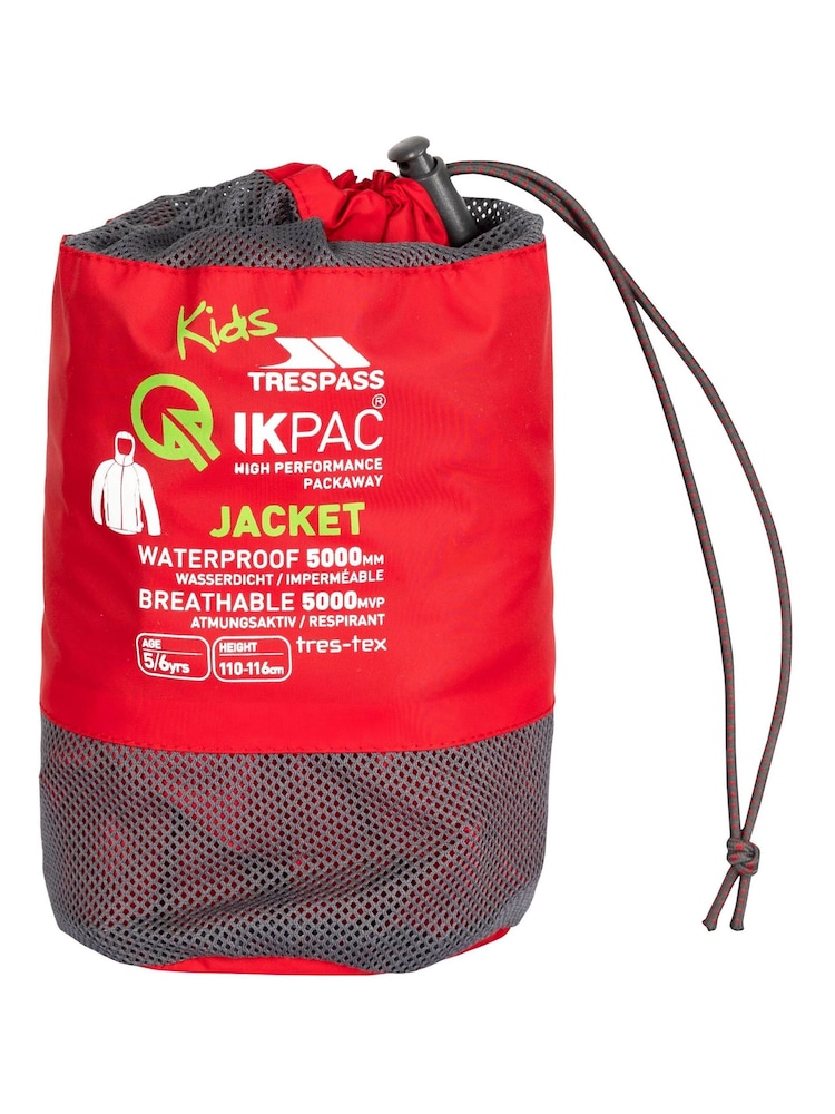 Trespass Red Qikpac X Packable Waterproof Jacket - Image 3 of 3