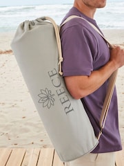 Loveabode Natural Personalised Lotus Flower & Name Bag for Yoga and Pilates Mat - Image 1 of 4