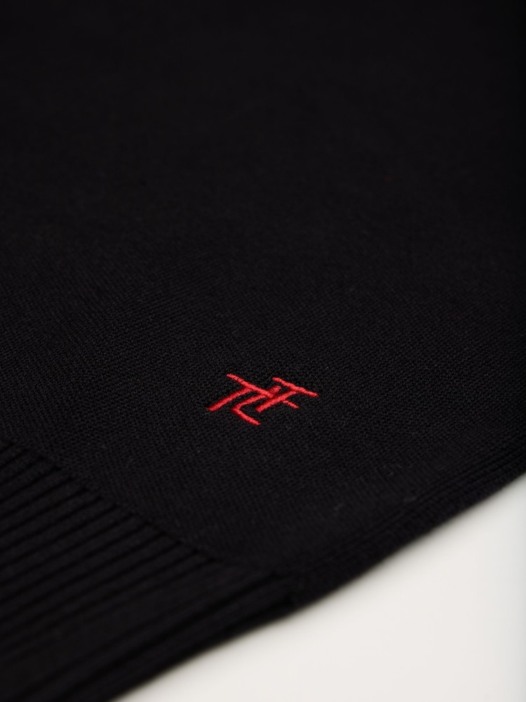 The Little Tailor Black Chrome Ski Text Slim Fit Jumper - Image 9 of 9 The Little Tailor Black Chrome Ski Text Slim Fit Jumper - Image 9 of 9