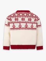 The Little Tailor Baby Cream Christmas Half Fairisle Cotton Jumper - Image 2 of 4