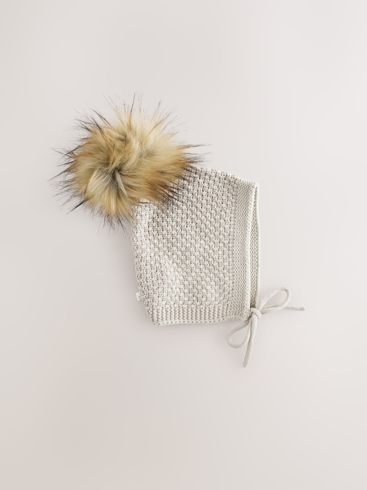 The Little Tailor Baby Pom Pom Textured Knitted Hat - Image 1 of 1