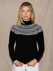 The Little Tailor Smart Fairisle Funnel Neck Knit Jumper - Image 4 of 4