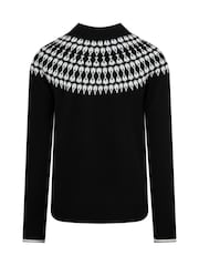 Schwarz - The Little Tailor Smart Fairisle Funnel Neck Knit Jumper - Bild 6 von 8