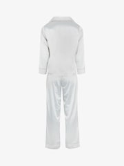 Crema - The Little Tailor Satin Button Through Pyjamas - Imagen 13 de 14