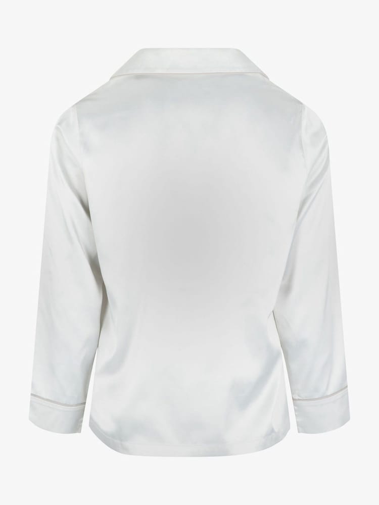 Crema - The Little Tailor Satin Button Through Pyjamas - Imagen 14 de 14