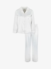 Crema - The Little Tailor Satin Button Through Pyjamas - Imagen 5 de 14