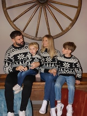 The Little Tailor Chunky Two Tone Fairisle Jumper - Image 6 of 6