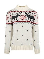 The Little Tailor Cream Festive Fairisle Funnel Neck Jumper - Bild 6 von 9