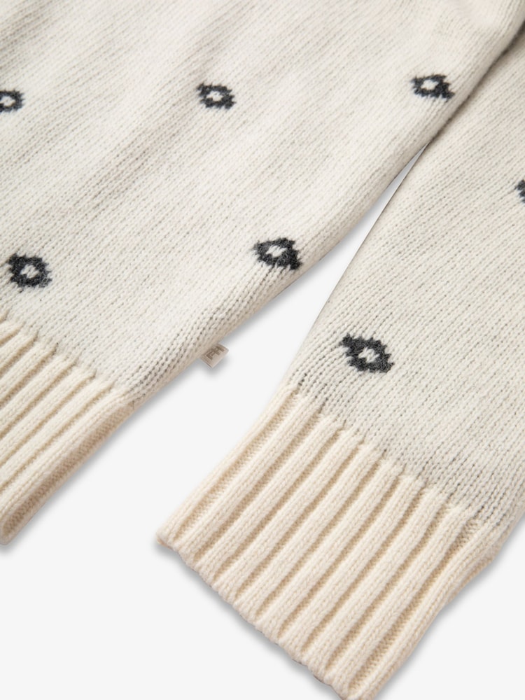 The Little Tailor Cream Festive Fairisle Funnel Neck Jumper - Bild 9 von 9