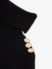 The Little Tailor Kids Button Trim Luxury Knit Christmas Black Jumper - Image 6 of 7