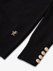 The Little Tailor Kids Button Trim Luxury Knit Christmas Black Jumper - Image 7 of 7