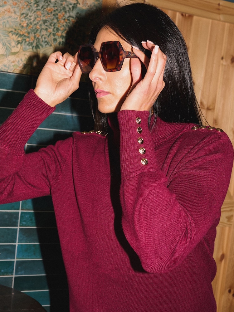 The Little Tailor Button Trim Luxury Knit Christmas Jumper - Image 2 of 5