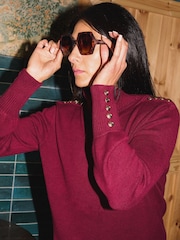 The Little Tailor Button Trim Luxury Knit Christmas Jumper - Image 4 of 5