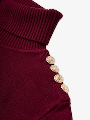 rdeča - The Little Tailor Button Trim Luxury Knit božič pulover - Slika 8 iz 9