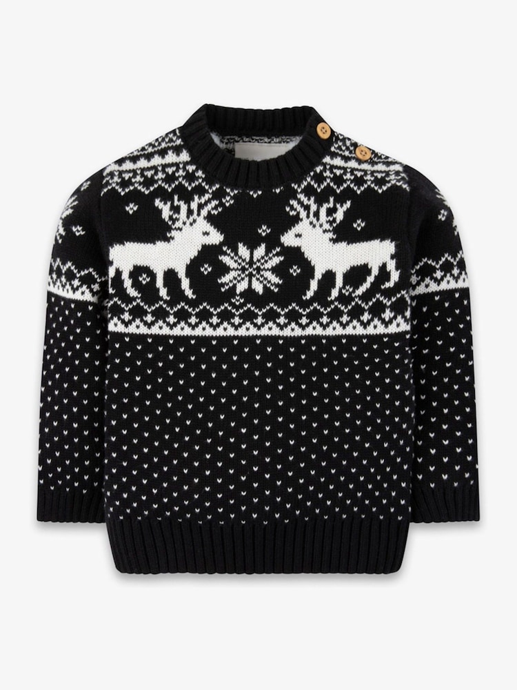 Baby Christmas Reindeer Fairisle Jumper - Image 2 of 5