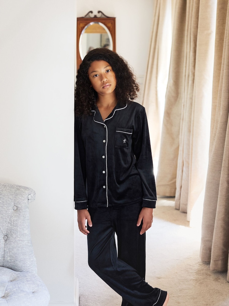 The Little Tailor Kids Satin Button Through Pyjamas - Image 1 of 2