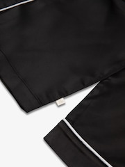 črna - The Little Tailor otroške satenaste pižame z gumbi - Slika 8 iz 12