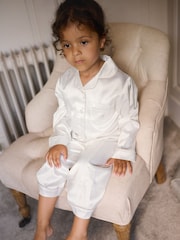 The Little Tailor Kids Satin Button Through Pyjamas - Image 3 of 3