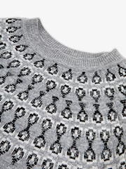Grau - The Little Tailor Kids Smart Fairisle Knit Crew Neck Jumper - Bild 10 von 10