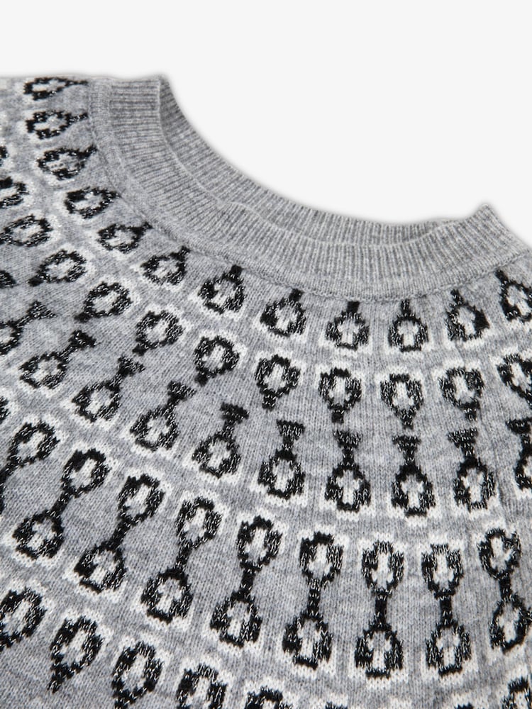 Grau - The Little Tailor Kids Smart Fairisle Knit Crew Neck Jumper - Bild 10 von 10