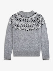Grau - The Little Tailor Kids Smart Fairisle Knit Crew Neck Jumper - Bild 6 von 10