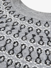 Grau - The Little Tailor Kids Smart Fairisle Knit Crew Neck Jumper - Bild 8 von 10