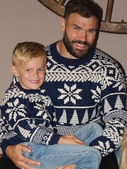 The Little Tailor Kids Chunky Two Tone Fairisle Jumper - Image 5 of 6